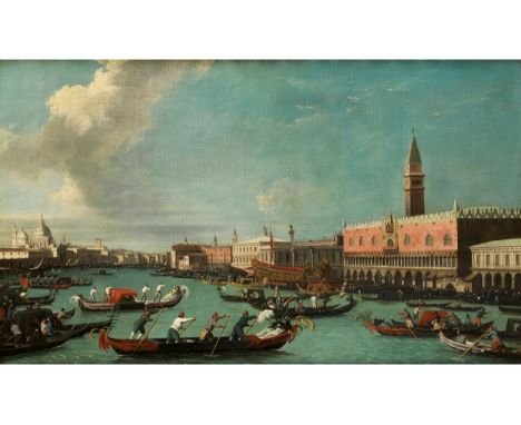 William James,  tätig 1730 – 1780, zug.Die Mole mit dem Dogenpalast am Becken von San Marco und dem Bucentaur, um 1760Öl auf 