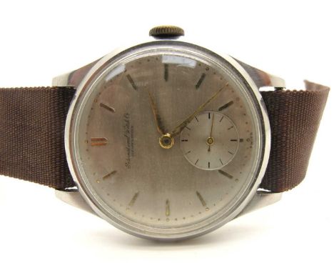 International Watch Company Schaffhausen; A Vintage Gent's Wristwatch, the signed dial with line markers and seconds subsidia