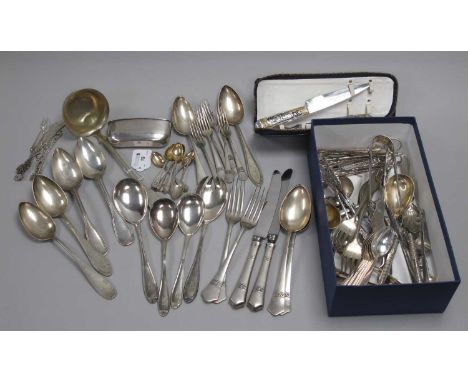 A Collection of Assorted European and Other Cutlery, including pair of Austrian table spoons, knives and forks; set of matchi