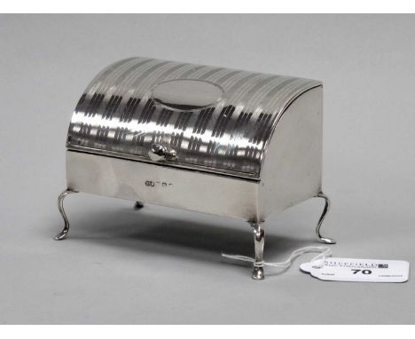 A Decorative Hallmarked Silver Trinket Box, Sanders &amp; Mackenzie, Birmingham 1913 (rubbed), the cylinder lift up front wit