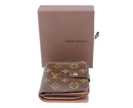 Louis Vuitton - a compact zippe purse M6 1667, 10cm, with copy of original purchase receipt from 2008 for $545.00 plus 6.5% t