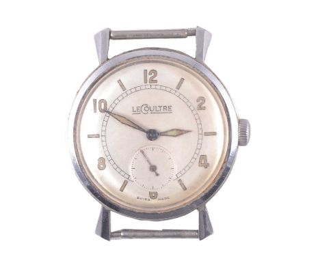 LeCoultre - a gentleman's stainless steel manual wind wristwatch, 26mm circular silvered raised baton dial with Arabic numera