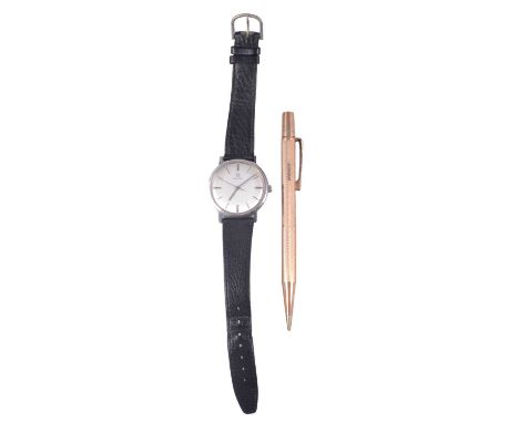 Omega - a gentleman's stainless steel manual wind wristwatch and Yard-O-Led - a rolled gold pencil, Omega - a gentleman's sta