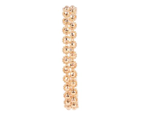 A 9 carat gold Maharani bead bracelet, faceted and circular beads, adjustable fastener, 12cm to 24cm, 11.2g, with leaflet, bo