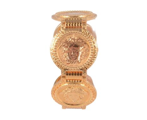 Gianni Versace - a Medusa Coin gold-plated quartz bracelet wristwatch, 23mm circular gold-coloured dial with Medusa's face in