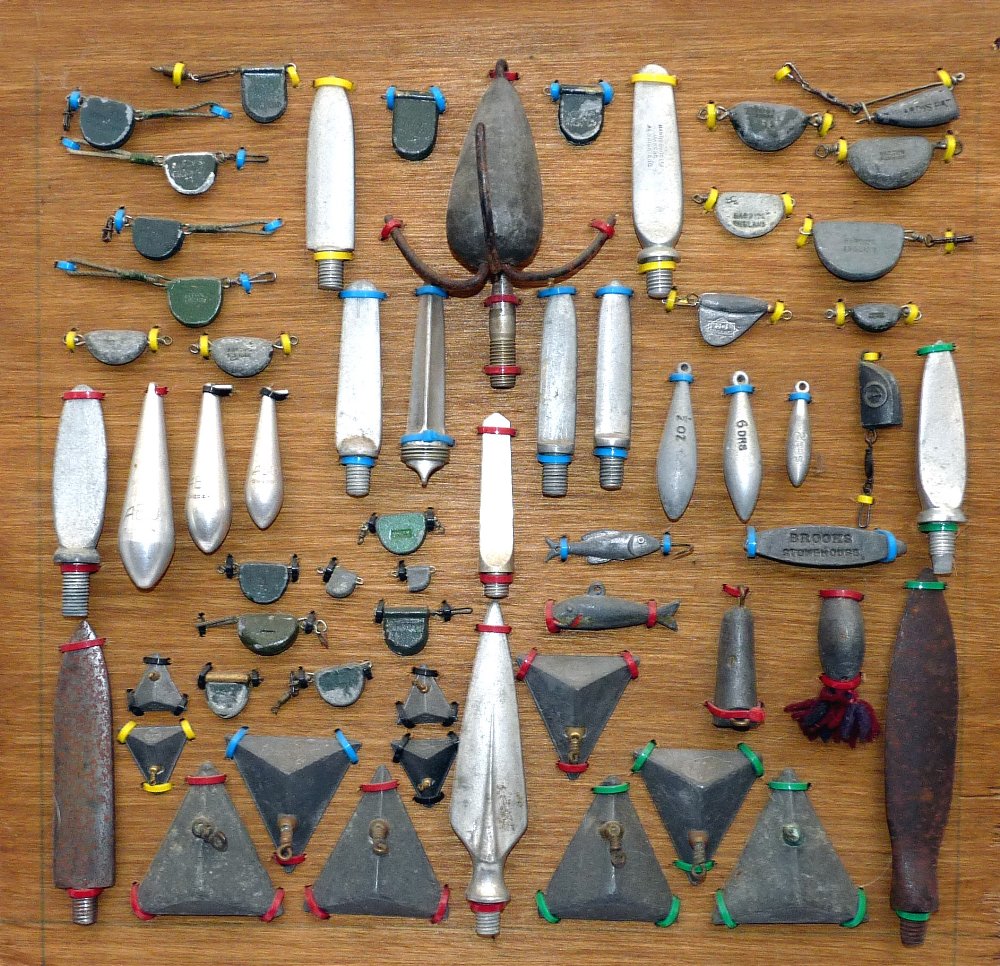 LEAD WEIGHT COLLECTION 3 Fine collection of named vintage fishing