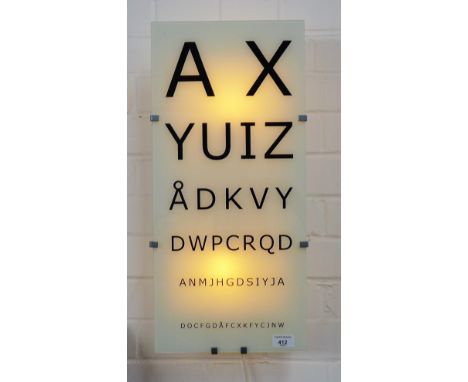 Contemporary Optician style glass wall light 