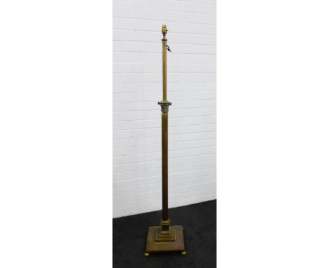 Brass standard lamp (a/f), 136cm 