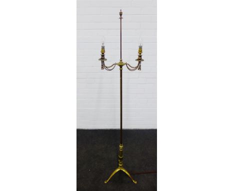 Brass standard lamp, 156cm 