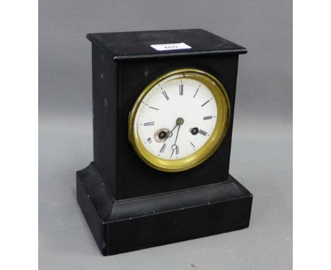Small black slate mantle clock 