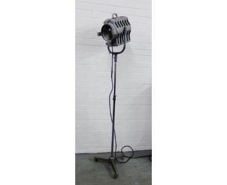 Vintage stage lamp on metal stand, overall height 95cm