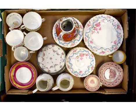 A collection of assorted 19th Century and later ceramics, including a Minton 'Montrose' part tea set, comprising six cups, si