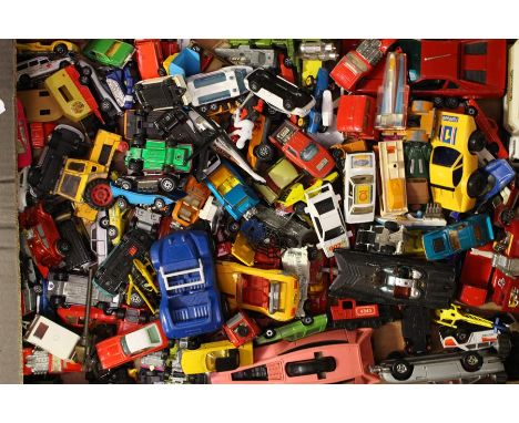 Corgi, Matchbox, Majorette etc, a quantity of playworn diecast vehicles (1 box)