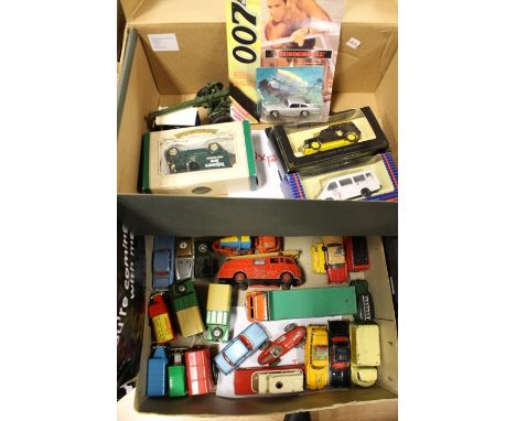 A collection of vintage diecast model cars including Corgi, Matchbox and Oxford Models (some boxed)