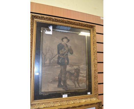 Framed and glazed print of 'The Woodman' by Bartolozzi along with another similar