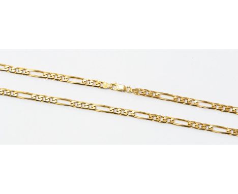 A 9ct gold&nbsp; Figaro chain, stamped 375, length approx.&nbsp; 20'', weight approx. 21.2 grams
