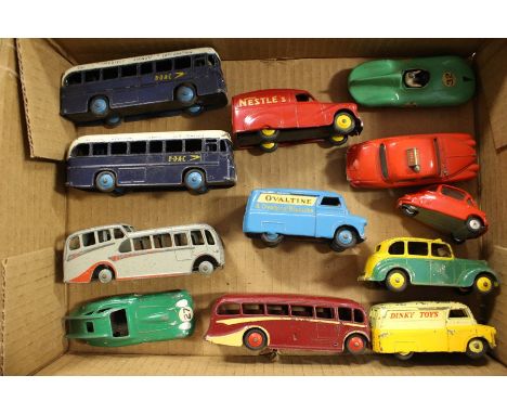 A collection of mid 20th Century playworn model vehicles, by makers Corgi and Dinky