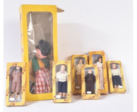 An original vintage Pelham Puppet Marlborough Wilts handmade and painted wooden marionette puppet ' Dutch Boy ' along with so