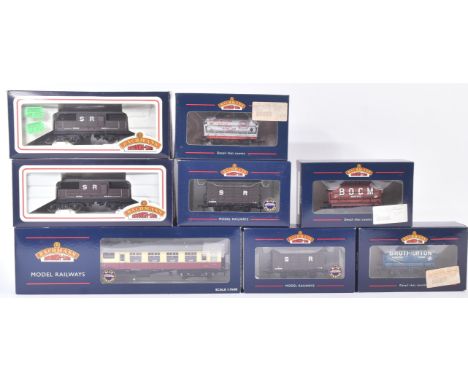 A collection of Bachmann made Branch Line OO gauge model railway trainset locomotive rolling stock coaches and wagons to incl