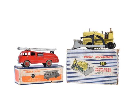 Two original vintage Dinky Toys / Dinky Super Toys boxed diecast models comprising; 555 Fire Engine with extending ladder and