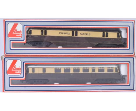 Two Lima made OO gauge model railway diesel trainset locomotive engines comprising 205132&nbsp;GWR Diesel Railcar No. 22 in B