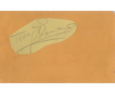 Terry Thomas signed 4x2 irregular album page cutting affixed to 7x5 card. Terry-Thomas (born Thomas Terry Hoar Stevens; 10 Ju