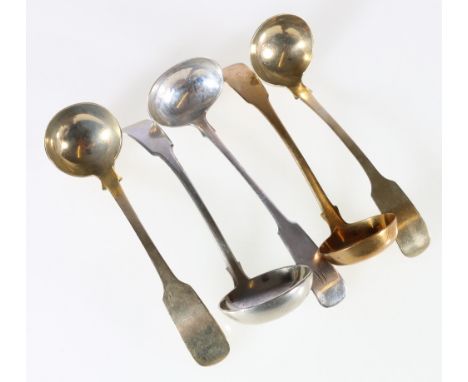Toddy ladle by P.Gillet Aberdeen Edinburgh 1844 a nickel ladle and three others.