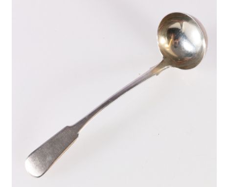 Rare toddy ladle of fiddle pattern plain by John and Patrick Riach, Forres c1830. CONDITION REPORT: Hallmarks clean. Dent in 