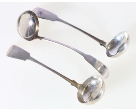 Toddy ladle, fiddle pattern by Austen Dundee, Edinburgh 1879 another two Robert Keay Perth, Edinburgh 1835/7