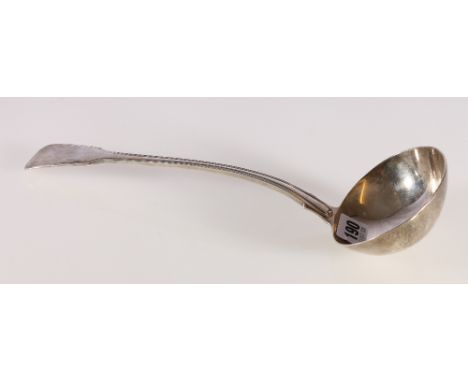 Silver soup ladle of fiddle and thread pattern. London 1821. 258g