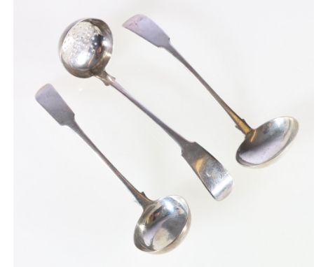 Toddy ladle, fiddle pattern maker S.Y perhaps Montrose c1820 and another marks not clear perhaps Dundee and a third pierced R