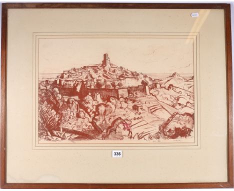 R M MOSTON Saint Paul Lithograph, signed, 35cm x 52cm Doig, Wilson and Wheatley label verso 
