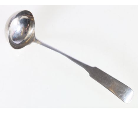 Toddy ladle, fiddle pattern by John McQueen c1820 CONDITION REPORT: The bowl sits off centre and there is rubs to the end of 