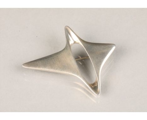 Georg Jensen, a Danish modernist sterling silver brooch, stylised star shape by Henning Koppel, model No339, boxed 5cm x 6cm,