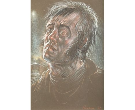 Peter Howson OBE (Scottish Born 1958) ARR Framed conte on paper, signed and dated 2005 'Robert Burns' 28cm X 20cm