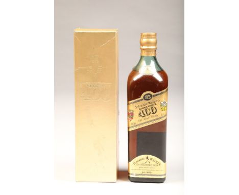 Johnnie Walker Kilmarnock 400, old Scotch whisky, blended Scotch whisky aged for 15 years. 7cl 43% vol. Bottled to celebrate 