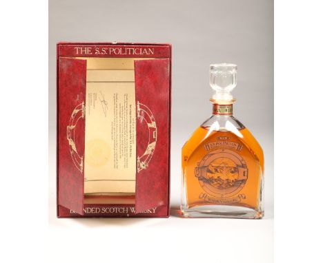 SS Politician blended Scotch whisky in decanter and presentation box,  number 0169,  with certificate