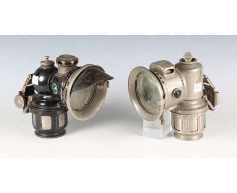 An early 20th century J. Lucas Ltd motorcycle lamp, model 260, together with a J. Lucas Calcia Major lamp.Buyer’s Premium 29.