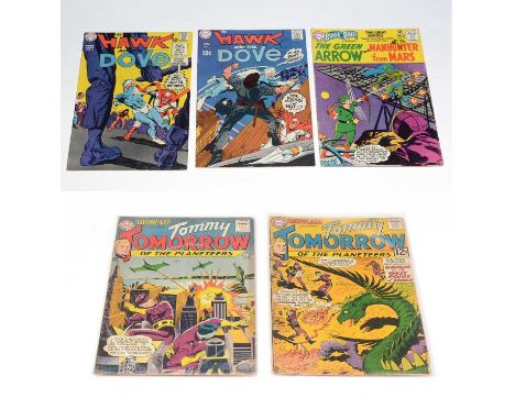 Showcase, No's. 41 and 46; The Brave and The Bold Presents The Green Arrow and Manhunter From Mars, No. 50; and The Hawk and 