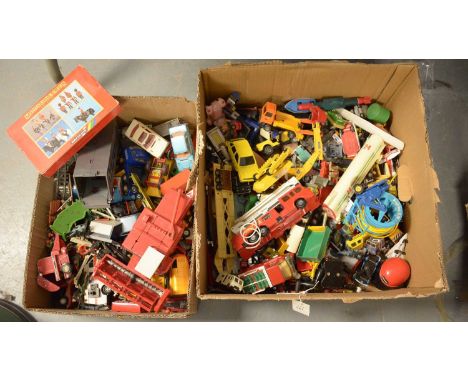 A selection of diecast model vehicles and other models, including: Britains Ltd Massey-Ferguson Combine Harvester; Matchbox S