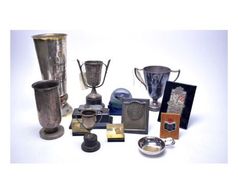 Racing car interest: An archival collection of trophies and prize presentation plaques, presented to J.A. Sutton, including: 