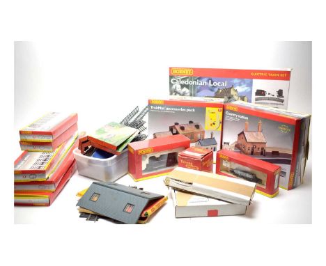 A collection of Hornby 00 gauge model railway items, including: Hornby Caledonian Local electric train set, in box; Hornby Cl