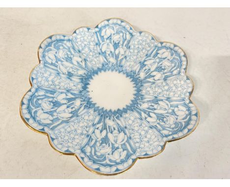 A late 19th century early Sheeley for Wileman Foley China snowdrop saucer. Pattern No 9180 RD331958 
