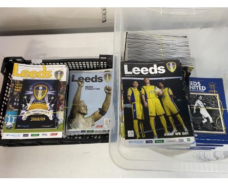 A large selection of Leeds United Football programmes, shipping unavailable
