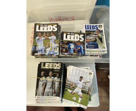 A large selection of Leeds United Football programmes, shipping unavailable