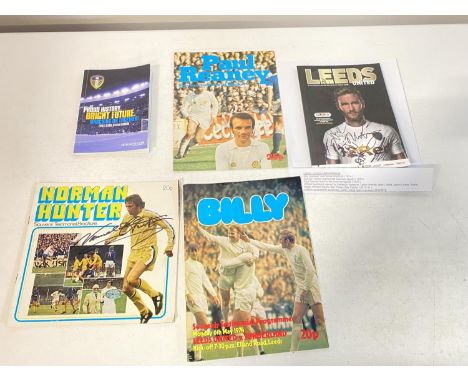 A selection of Leeds United Football programs with signatures 