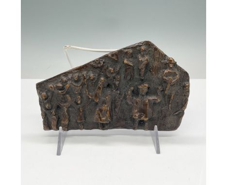 Limited edition bronze relief sculpture titled Warsaw Ghetto by renowned American artist and architect Kenneth Treister (b. 1