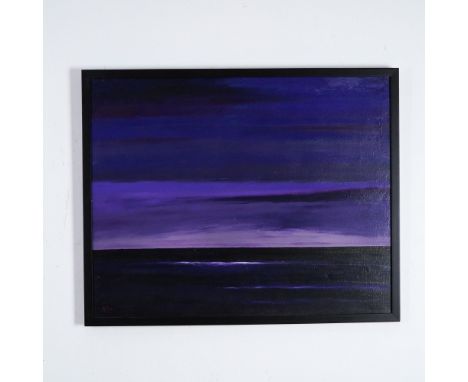 Atmospheric and evocative, this oil on canvas Pacific Evening by David Neri captures the vastness and serenity of the ocean u