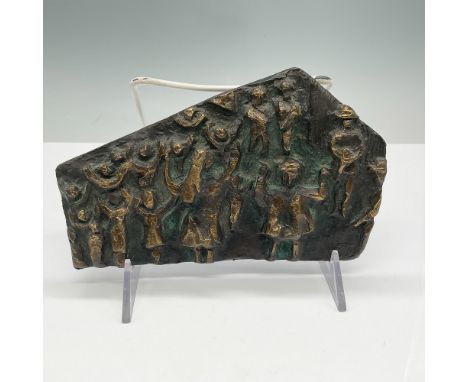 Limited edition bronze relief sculpture titled Warsaw Ghetto by renowned American artist and architect Kenneth Treister (b. 1