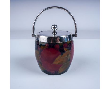 Featuring the classic Pomegranate and Berries pattern. This piece is crafted in Moorcroft's signature cobalt-blue glaze with 